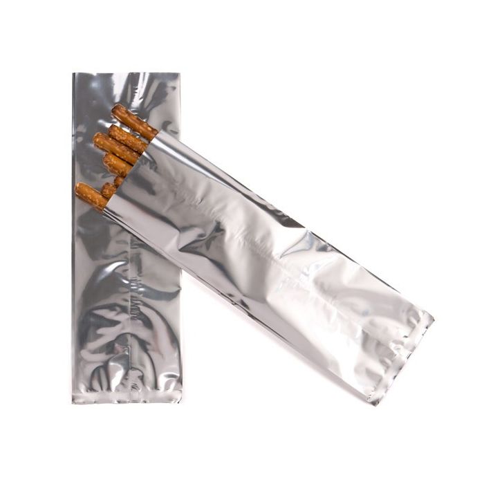 Plastic Zakken Zilver 10,2x30,5cm Gemetalliseerd en Sealbaar (100 stuks) [SMB412S]