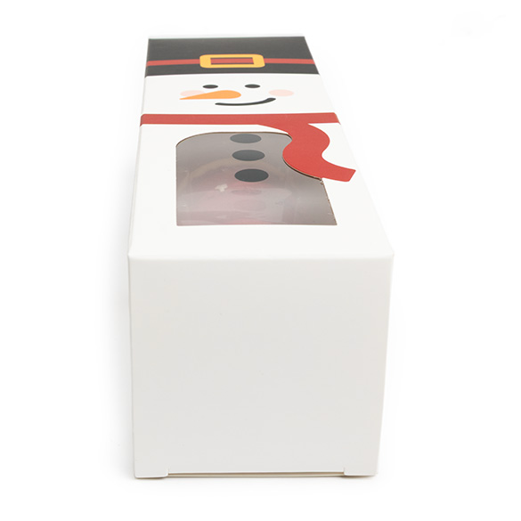 Papieren Doosje Sneeuwpop met Venster 5,7x5,7x20,3cm (25 stuks) [SKB228SN]