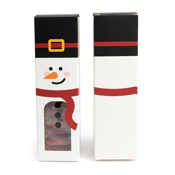 Papieren Doosje Sneeuwpop met Venster 5,7x5,7x20,3cm (25 stuks) [SKB228SN]