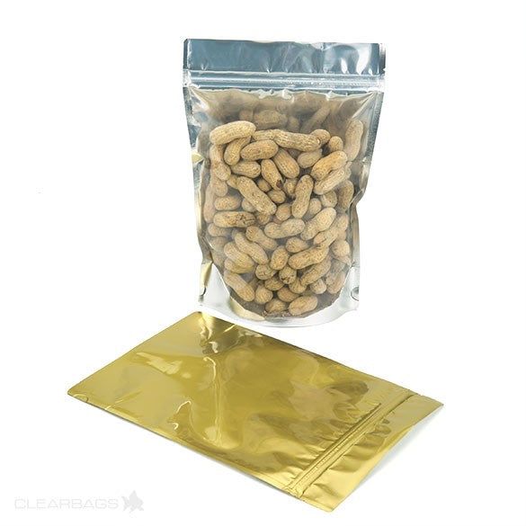 Stazakken Transparant/Goud 17,8x9,8x25,2cm | 283 gram (100 stuks) [ZBGG69]