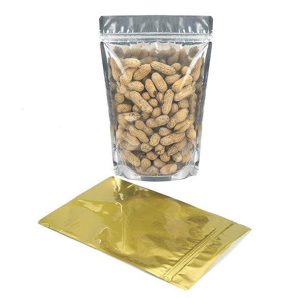 Stazakken Transparant/Goud 17,8x9,8x25,2cm | 283 gram (100 stuks) [ZBGG69]