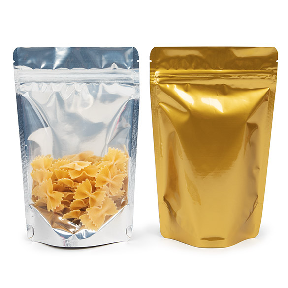 Stazakken Transparant/Goud 13x7x20,5cm | 113 gram (100 stuks) [ZBGG3]