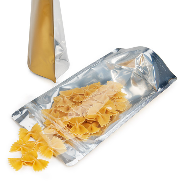 Stazakken Transparant/Goud 13x7x20,5cm | 113 gram (100 stuks) [ZBGG3]