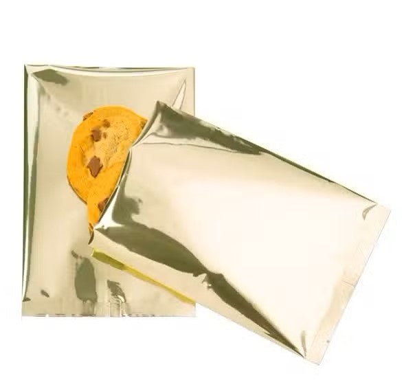 Plastic Bags Gold 12.7x17.8cm Metallised and Sealable