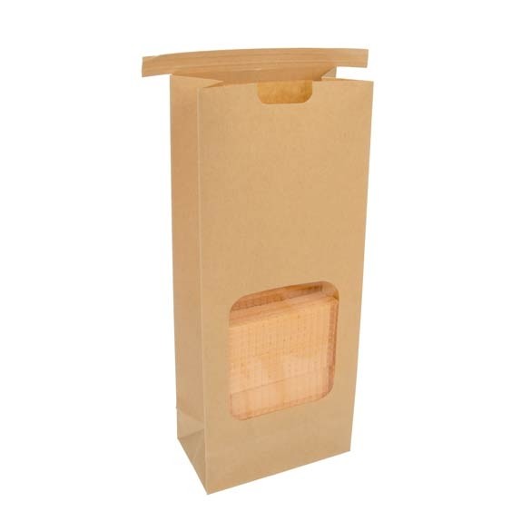 Zakken Kraft Bruin met Sluiting 10,8x6,4x26,7cm (100 stuks) [TTW2K]