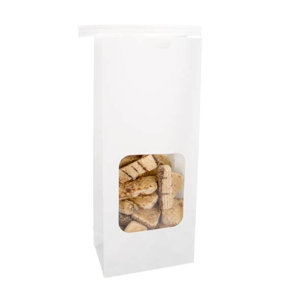 Zakken Kraft Wit met Sluiting 10,8x6,4x26,7cm (100 stuks) [TTW2W]
