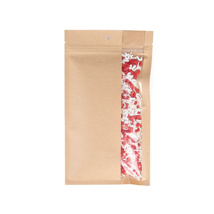 Kraft Gripzakken met Verticaal Venster  12.7 x20.8 cm (100 stuks) [HZBV6K]