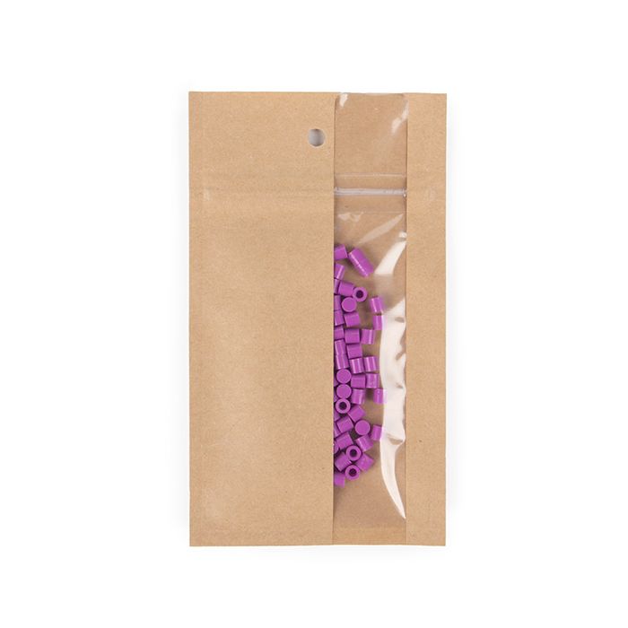 Kraft Gripzakken met Verticaal Venster  7.6 x11.4 cm (100 stuks) [HZBV3K]