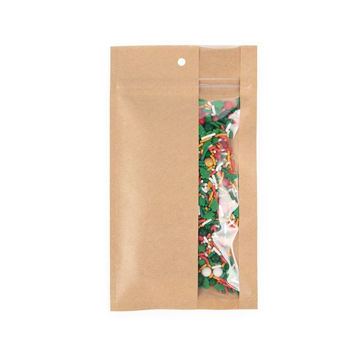 Kraft Gripzakken met Verticaal Venster  10.2 x16.5 cm (100 stuks) [HZBV5K]