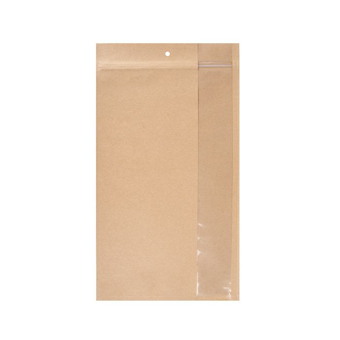 Kraft Gripzakken met Verticaal Venster  17.8 x30.5 cm (100 stuks) [HZBV8K]