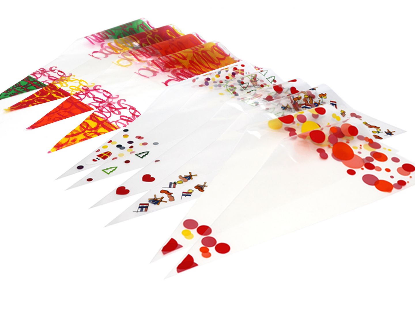 Puntzakken 25x46cm 1 pond Geel/Rood (250 Stuks) [DV-3266]