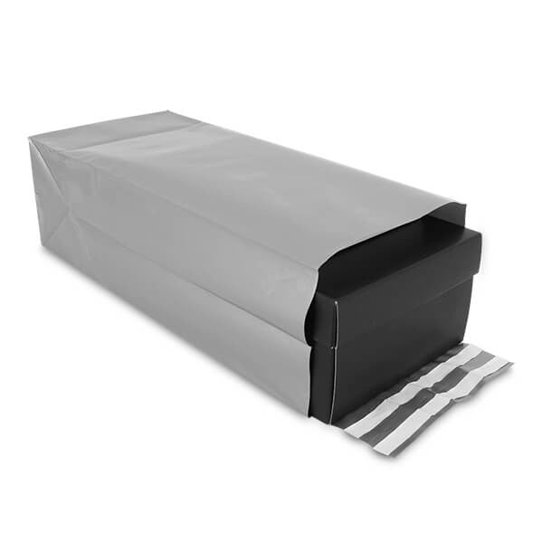 Plastic Mailing Bags 38+14x67 cm Silver (125 pcs)