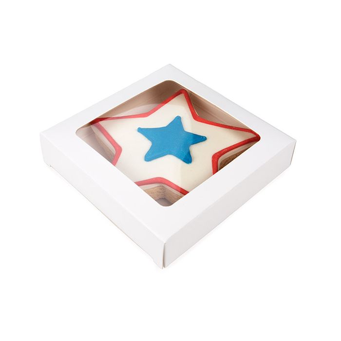 Kraftdoosjes Wit met Venster 10.5 x2.2x10.5 cm (25 stuks) [WKRGW245]