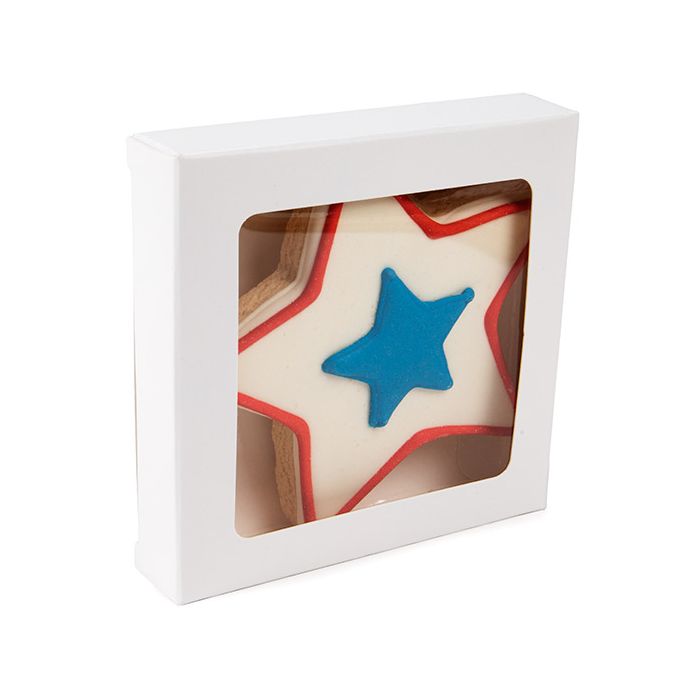 Kraftdoosjes Wit met Venster 10.5 x2.2x10.5 cm (25 stuks) [WKRGW245]