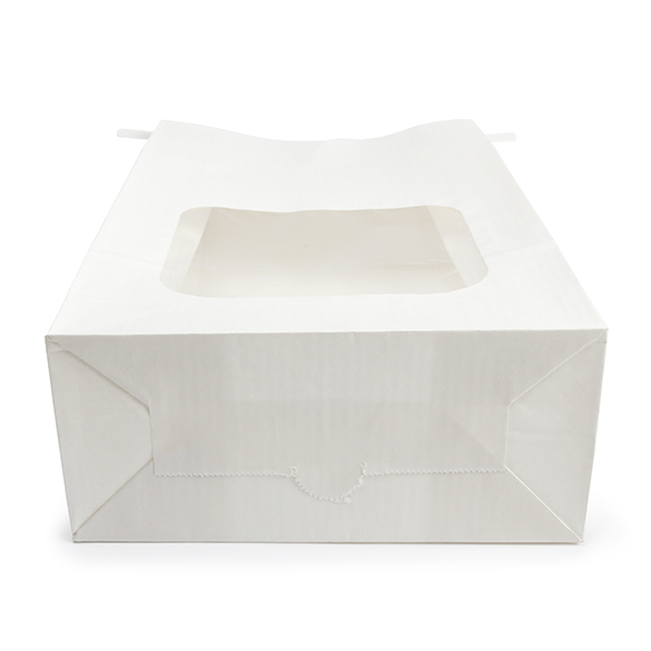 Blokbodemzakken Wit met Tin-Tie Sluiting en Venster 15,2x7x26,7cm (100 stuks) [TTW3W]
