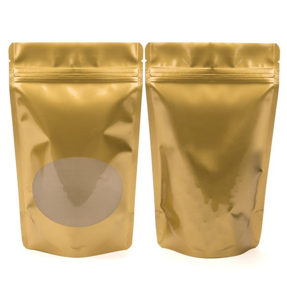 Stazakken Goud met ovaal Venster 13x7x20,5cm | 113 gram (100 stuks) [ZBGO3G]