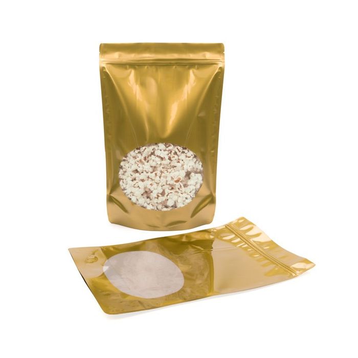 Stazakken Goud met ovaal Venster 23x12x34,5cm | 907 gram (100 stuks) [ZBGO6G]