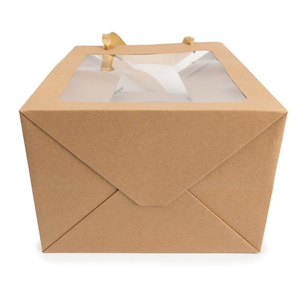 Cadeautasjes Kraft met Venster 17,8x12,7x24,9cm (10 stuks) [GMBW2K]