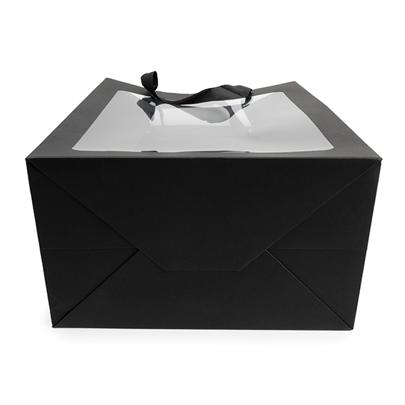 Cadeautasjes Zwart met Venster 24,9x15,2x35,1cm (10 stuks) [GMBW3B]