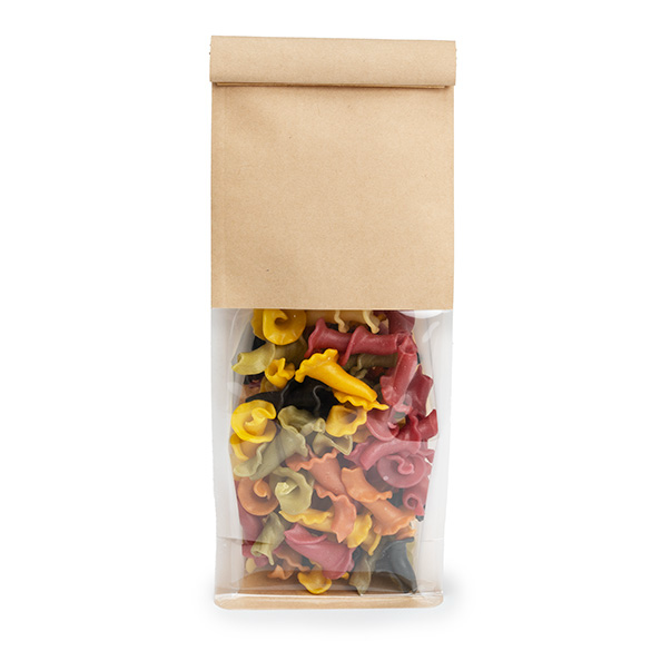 Blokbodemzakken Kraft met Tin-Tie Sluiting en Zijvouw 8,9x6,4x25,4cm (100 stuks) [TTGB1K]