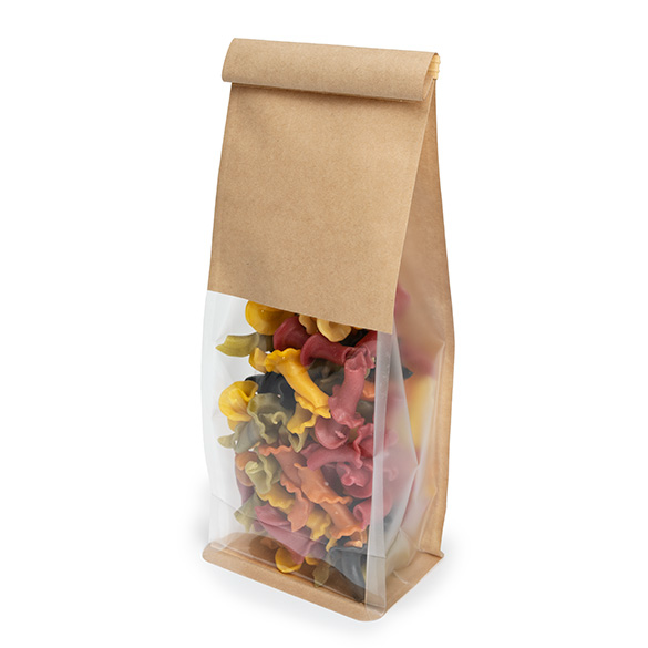 Blokbodemzakken Kraft met Tin-Tie Sluiting en Zijvouw 8,9x6,4x25,4cm (100 stuks) [TTGB1K]