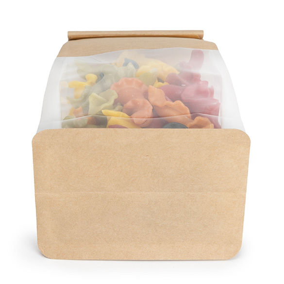 Blokbodemzakken Kraft met Tin-Tie Sluiting en Zijvouw 8,9x6,4x25,4cm (100 stuks) [TTGB1K]