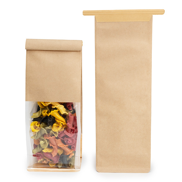 Blokbodemzakken Kraft met Tin-Tie Sluiting en Zijvouw 8,9x6,4x25,4cm (100 stuks) [TTGB1K]