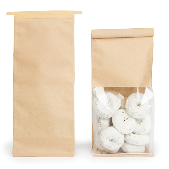 Blokbodemzakken Kraft met Tin-Tie Sluiting en Zijvouw 12,7x7,6x30,5cm (100 stuks) [TTGB3K]