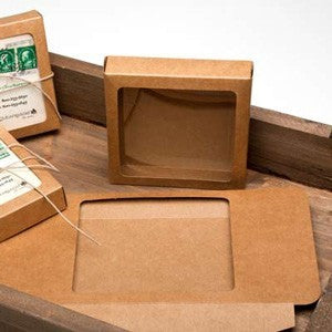 Kraftdoosjes 11,4x2,2x14,9cm Uitgesneden Venster (25 stuks) [WKR247]
