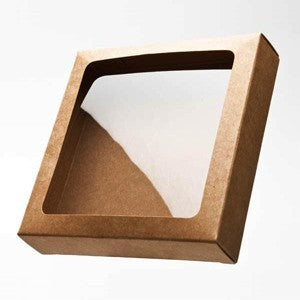 Kraftdoosjes 10,5x2,2x10,5cm Uitgesneden Venster (25 stuks) [WKR245]