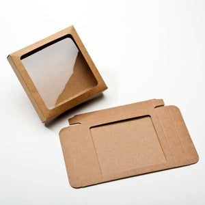 Kraftdoosjes 10,5x2,2x10,5cm Uitgesneden Venster (25 stuks) [WKR245]