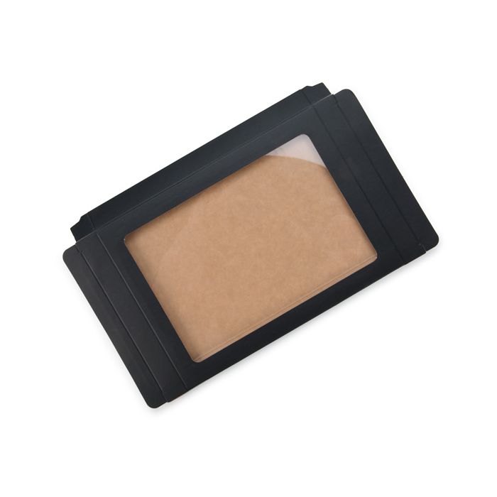 Kraftdoosjes Mat Zwart 11,5x1,5x15cm met Venster (25 stuks) [WMBG3]
