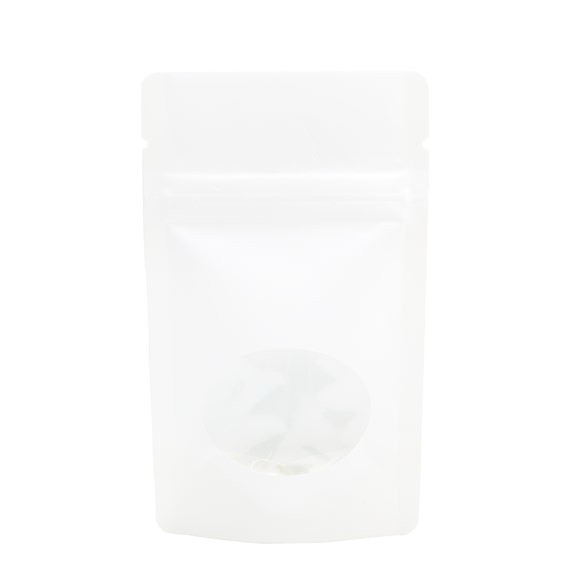 Stazakken Kraft Wit met ovaal Venster 7,9x5,1x13cm | 28 gram (100 stuks) [ZBGO1WK]