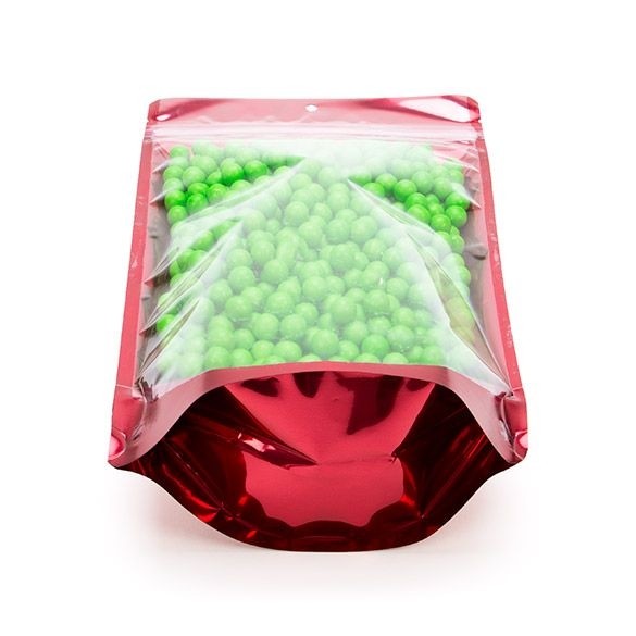 Stazakken Transparant/Rood 17,1x8,9x28,6cm | 340 gram (100 stuks) [ZBGB4RD]