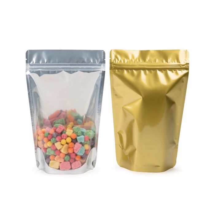 Stazakken Transparant/Goud 15x9x23,2cm | 312 gram (100 stuks) [ZBGG7]