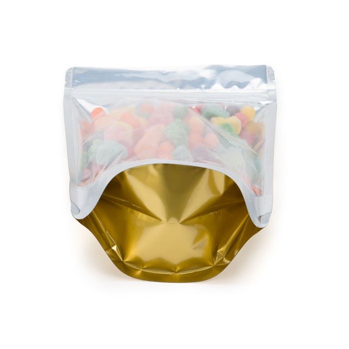 Stazakken Transparant/Goud 15x9x23,2cm | 312 gram (100 stuks) [ZBGG7]