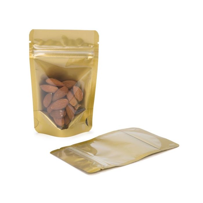 Stazakken Transparant/Goud 12x7,5x18,5cm | 114 gram (100 stuks) [ZBGGC46]