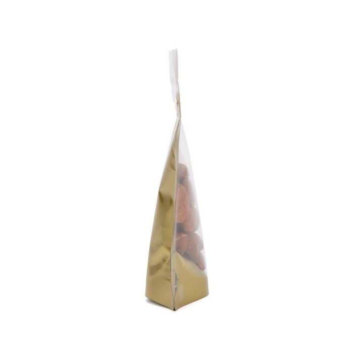 Stazakken Transparant/Goud 17x9x28,5cm | 340 gram (100 stuks) [ZBGGC4]