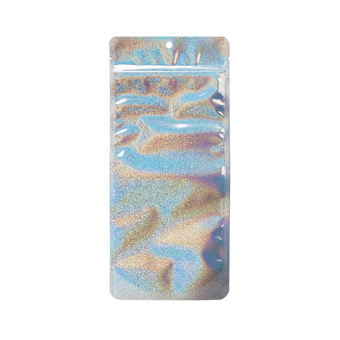 Stazakken Transparant/Holografisch Glitter 10,8x6x23,8 cm met Ophanggat (25 stuks) [ZBGHG1NC]