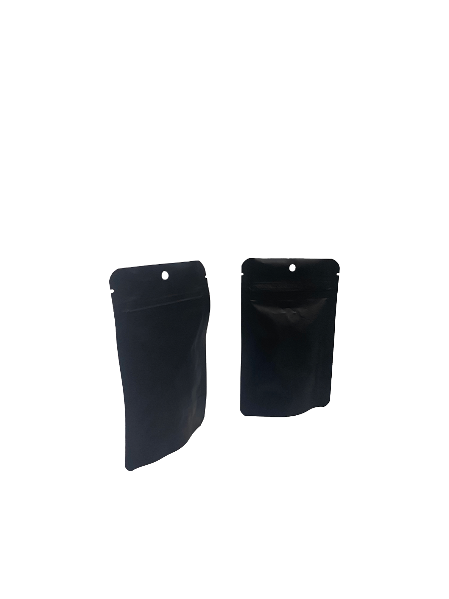 Stazakken Matt Zwart 8x5x13cm | 28 gram met rond ophanggat (100 stuks) [ZBGM1MBH]