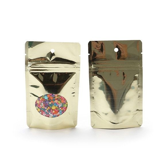 Stazakken Goud met ovaal Venster 8x5x13cm | 28 gram met rond ophanggat (100 stuks) [ZBGMO1SGH]