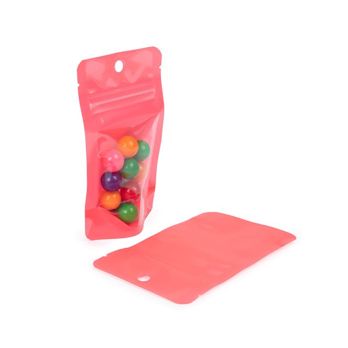 Stazakken Transparant/Neon Watermeloen 7,9x5,1x13 cm (100 Stuks) [ZBGN1W]