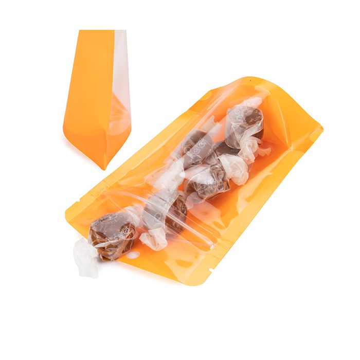Stazakken Transparant/Neon Oranje 10,2x6x15,2 cm (100 Stuks) [ZBGN2OR]