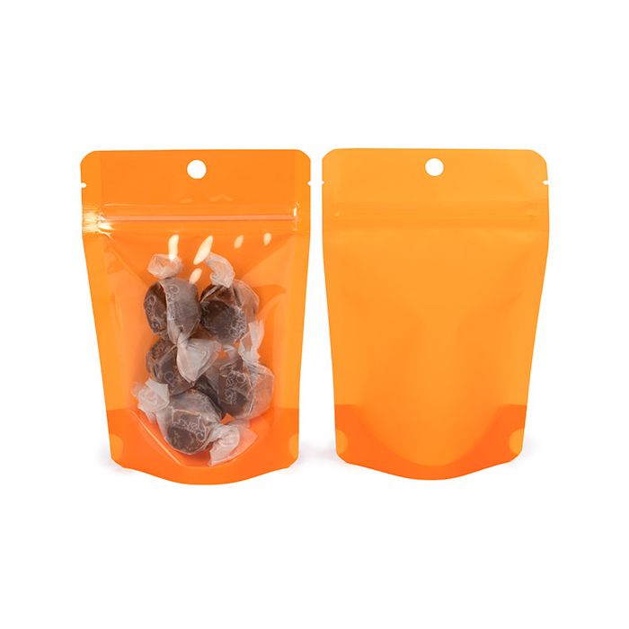 Stazakken Transparant/Neon Oranje 10,2x6x15,2 cm (100 Stuks) [ZBGN2OR]