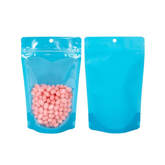 Stazakken Transparant/Neon Blauw 13x7,9x20,6 cm (100 Stuks) [ZBGN3BL]