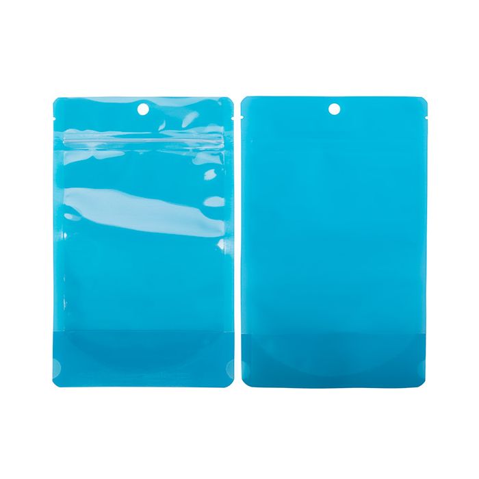 Stazakken Transparant/Neon Blauw 13x7,9x20,6 cm (100 Stuks) [ZBGN3BL]