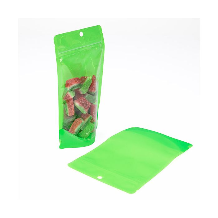 Stazakken Transparant/Neon Groen 13x7,9x20,6 cm (100 Stuks) [ZBGN3GR]