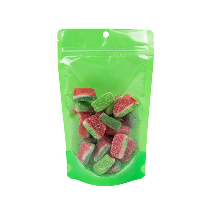 Stand Up Pouches Transparent/Neon Green 13x7,9x20,6 cm