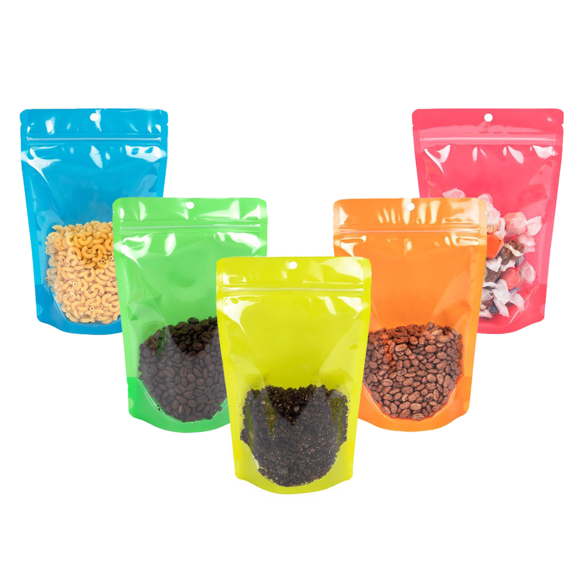 Stazakken Transparant/Neon Blauw 17,2x8,9x28,6 cm (100 Stuks) [ZBGN4BL]