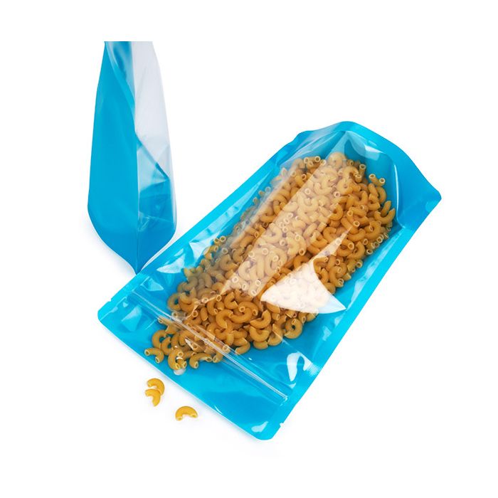 Stazakken Transparant/Neon Blauw 14,9x8,9x23,2 cm (100 Stuks) [ZBGN7BL]